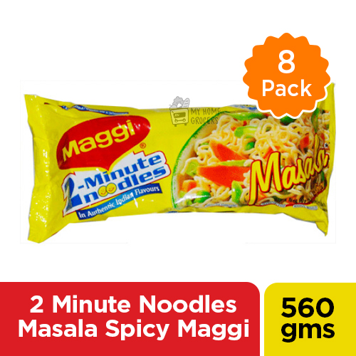 2 MINUTE NOODLES MASALA SPICY MAGGI - 8 PACK / 560 GMS / 19.7 OZ 2 MINUTE NOODLES MASALA SPICY MAGGI - 8 PACK / 560 GMS / 19.7 OZ