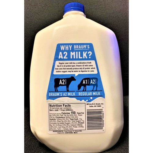 MILK BRAUMS WHOLE ( A2 GRADE ) 1 GAL / 3.78 LTS