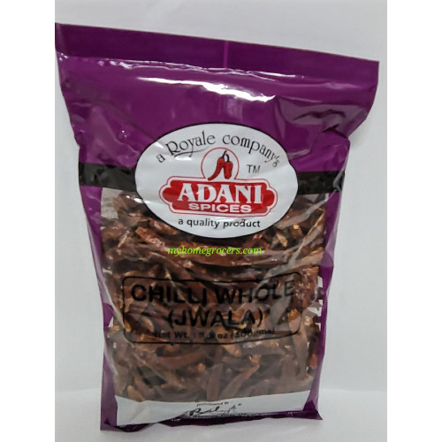 CHILLI WHOLE JWALA STEMLESS ADANI - 100 GMS CHILLI WHOLE JWALA STEMLESS ADANI - 100 GMS