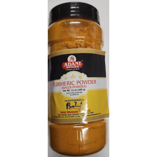 `JAR - TURMERIC / HALDEE / PASUPU POWDER ADANI - 400 GMS / 14 OZ `JAR - TURMERIC / HALDEE / PASUPU POWDER ADANI - 400 GMS / 14 OZ