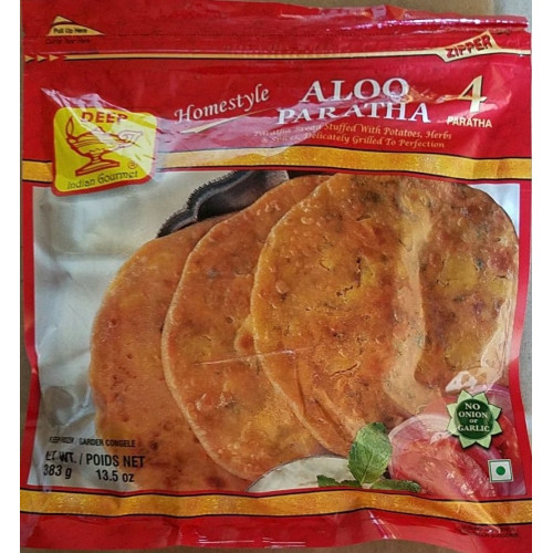 FROZEN ALOO PARATHA HOME STYLE DEEP - 4 PCS / 383 GMS / 13.5 OZ FROZEN ALOO PARATHA HOME STYLE DEEP - 4 PCS / 383 GMS / 13.5 OZ