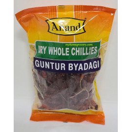 RED CHILLI WHOLE LONG GUNTUR BYADAGI ANAND - 100 GMS / 3.5 OZ