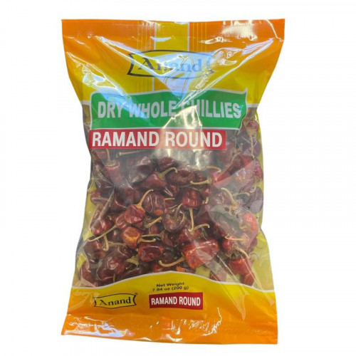 RED CHILLI WHOLE ROUND RAMAND ANAND - 100 GMS / 3.5 OZ RED CHILLI WHOLE ROUND RAMAND ANAND - 100 GMS / 3.5 OZ