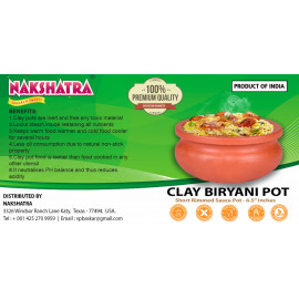 CLAY BIRYANI POT  6.5 INCHES - 1 PC