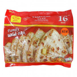 FROZEN TANDOORI NAAN ( FAMILY PAK ) CLAY OVEN DEEP - 16 PCS / 48 OZ / 2.64 LBS