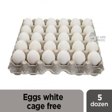 EGGS WHITE CAGE FREE - 5 DOZEN*