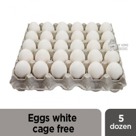 EGGS WHITE CAGE FREE - 5 DOZEN*