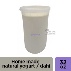 HOME MADE NATURAL YOGURT / DAHI - WHOLE MILK ( MADE FROM BRAUM'S MILK- NO PRESERVATIVES)  - 32 OZ*