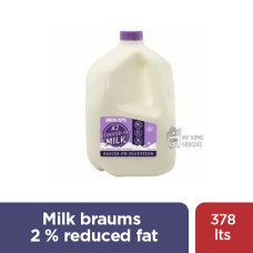 MILK BRAUMS  2 % REDUCED FAT ( A2 GRADE )   - 1 GAL / 3.78 LTS