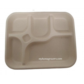 ECO FRIENDLY PLATE - CHUK - 5 COMPARTMENT - 5703 - 25 PCS