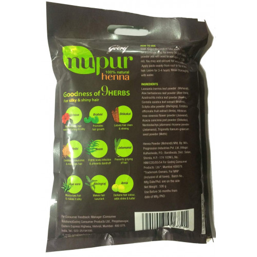 NUPUR NATURAL HENNA POWDER GODREJ 400 GMS