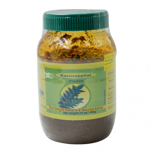 PICKLE KARUVEPPILAI GRAND SWEETS AND SNACKS 400 GMS/14 OZ PICKLE KARUVEPPILAI GRAND SWEETS AND SNACKS 400 GMS/14 OZ