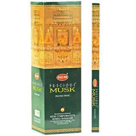 6 PACK  INCENSE / AGAR BATTI-PRECIOUS MUSK - HEM -6 / 20 STICK TUBES - TOTAL 120 STICKS