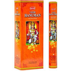 6 PACK  INCENSE STICKS / AGARBATTI  - VEER HANUMAN  HEM -BOX OF 6 / 20 STICK TUBES - TOTAL 120 STICKS 6 PACK  INCENSE STICKS / AGARBATTI  - VEER HANUMAN  HEM -BOX OF 6 / 20 STICK TUBES - TOTAL 120 STICKS