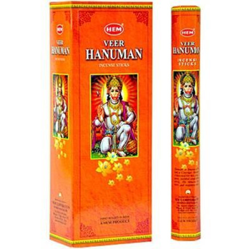 6 PACK  INCENSE STICKS / AGARBATTI  - VEER HANUMAN  HEM -BOX OF 6 / 20 STICK TUBES - TOTAL 120 STICKS 6 PACK  INCENSE STICKS / AGARBATTI  - VEER HANUMAN  HEM -BOX OF 6 / 20 STICK TUBES - TOTAL 120 STICKS