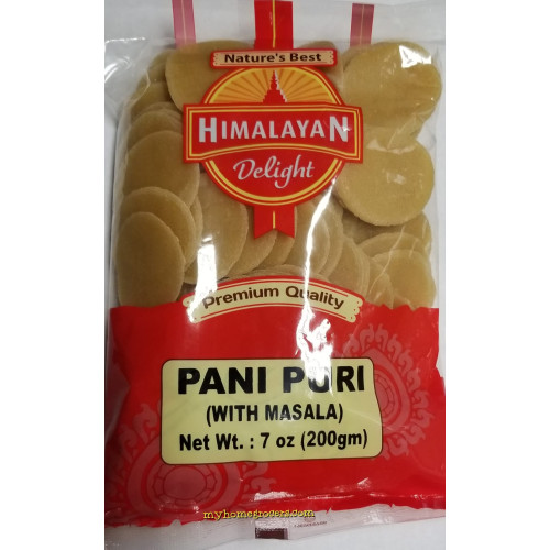 PANI PURI (GOLGAPPA) (WITH MASALA) HIMALAYAN DELIGHT (READY TO FRY) - 200 GMS / 7 OZ PANI PURI (GOLGAPPA) (WITH MASALA) HIMALAYAN DELIGHT (READY TO FRY) - 200 GMS / 7 OZ