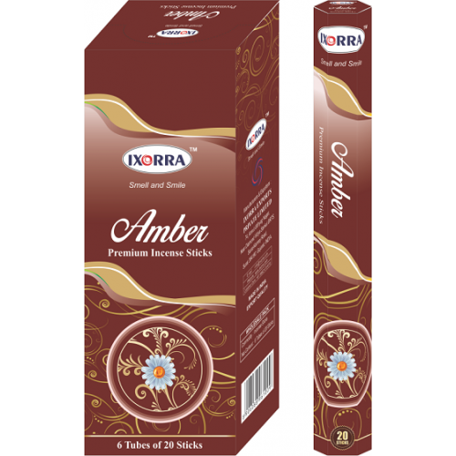 INCENSE / AGAR BATTI - AMBER IXORRA - 20 STICKS INCENSE / AGAR BATTI - AMBER IXORRA - 20 STICKS