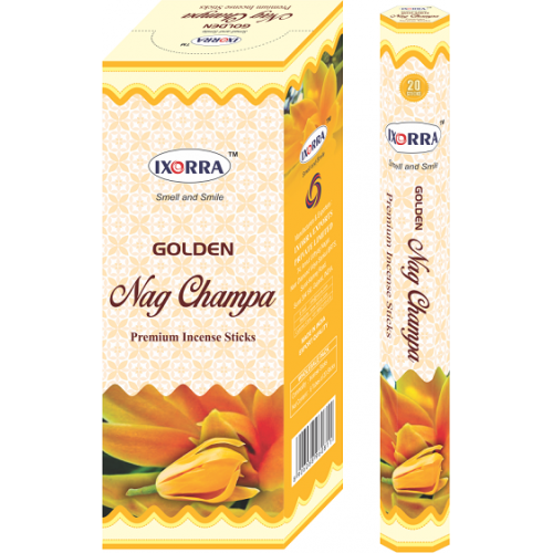 INCENSE / AGAR BATTI - GOLDEN NAG CHAMPA IXORRA - 20 STICKS
