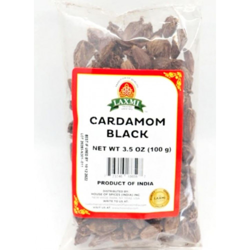 CARDAMOM BLACK / BADEE ILAACHEE / NALLA ELAKULU LAXMI - 100 GMS / 3.5 OZ