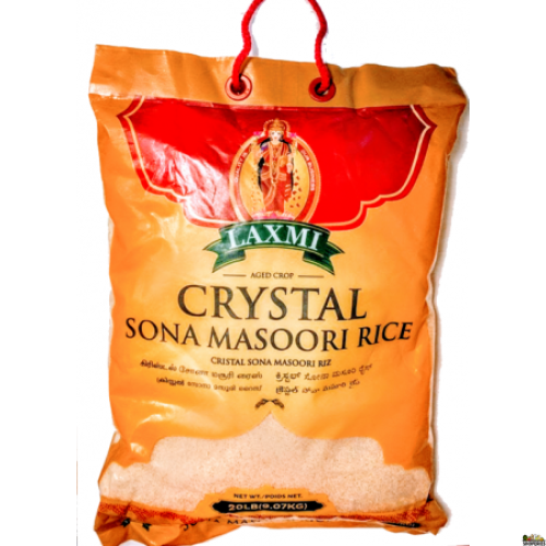 CRYSTAL SONA MASOORI RICE LAXMI - 9.07 KGS / 20 LBS