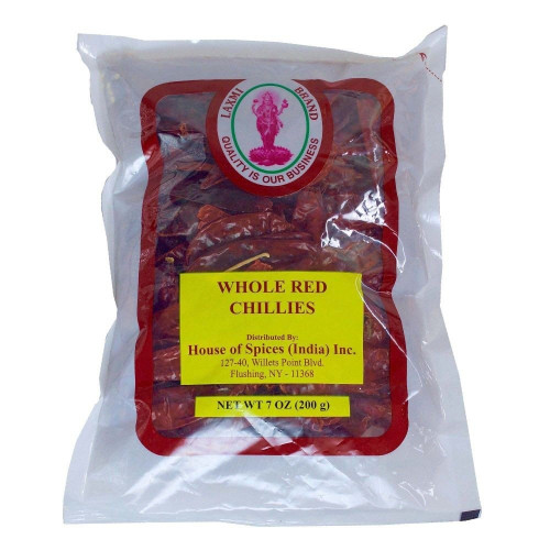 RED CHILLI WHOLE LONG / LAL MIRCH / ENDU MIRAPA  LAXMI - 100 GMS / 3.5 OZ