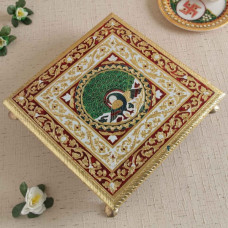 MEENAKARI GOLDEN CHOWKI / BAJOT FROM SANKHEDA - 1 UNIT MEENAKARI GOLDEN CHOWKI / BAJOT FROM SANKHEDA - 1 UNIT