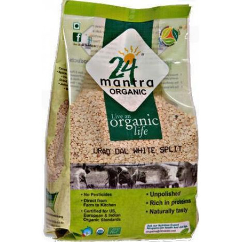 ORGANIC URAD DAL WHITE SPLIT 24 MANTRA - 908 GMS / 2 LBS