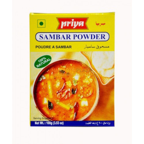 `MASALA POWDER - SAMBAR / SAMBHAR POWDER PRIYA - 100 GMS / 3.53 OZ `MASALA POWDER - SAMBAR / SAMBHAR POWDER PRIYA - 100 GMS / 3.53 OZ