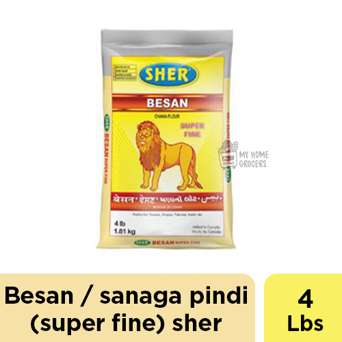 `BESAN / GRAM FLOUR / SANAGA PINDI  ( SUPER FINE ) SHER - 4 LBS `BESAN / GRAM FLOUR / SANAGA PINDI  ( SUPER FINE ) SHER - 4 LBS