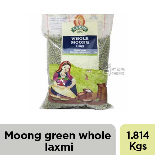 MOONG GREEN WHOLE  LAXMI  - 1.814 KGS / 4 LBS MOONG GREEN WHOLE  LAXMI  - 1.814 KGS / 4 LBS