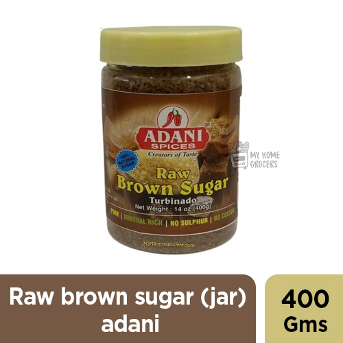 `RAW BROWN SUGAR (JAR)  ADANI 400 GMS / 14 OZ