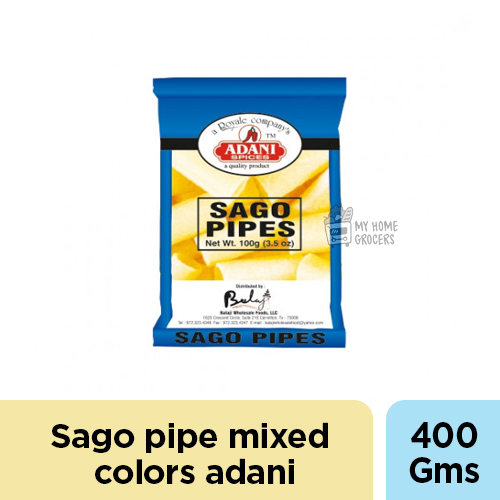 SAGO PIPE  MIXED COLORS ADANI - 400 GMS / 14 OZ SAGO PIPE  MIXED COLORS ADANI - 400 GMS / 14 OZ