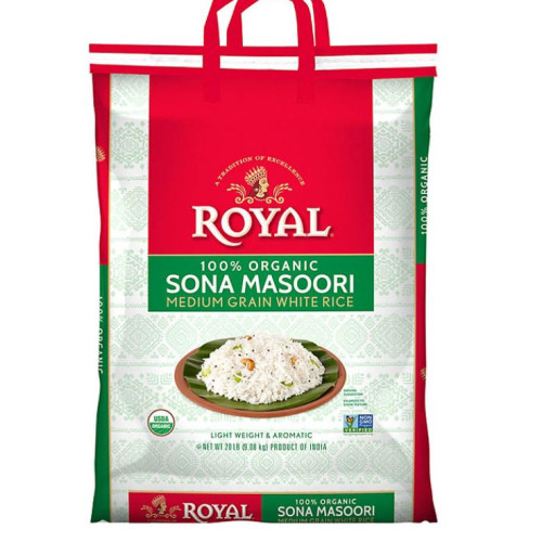 ORGANIC SONA MASOORI RICE ROYAL - 9.08 KGS / 20 LBS