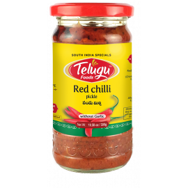 PICKLE RED CHILLI WITHOUT GARLIC (NO PRESERVATIVES)  TELUGU - 300 GMS