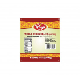 WHOLE RED CHILLI TELUGU FOODS - 3.5 OZ / 100 GMS