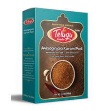 `Ready to Eat AVISAGINJALU KARAM PODI [ FLAX SEEDS SPICE MIX POWDER ] TELUGU - 100 GMS / 3.5 OZ