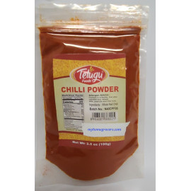 CHILLI POWDER EXTRA HOT ( EXCELLENT QUALITY ) TELUGU  - 100 GMS / 3.5 OZ