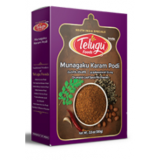 `Ready to Eat DRUMSTICK LEAF KARAM PODI [ MORINGA /  MUNAGAAKU  SPICE MIX POWDER ] TELUGU - 100 GMS / 3.5 OZ