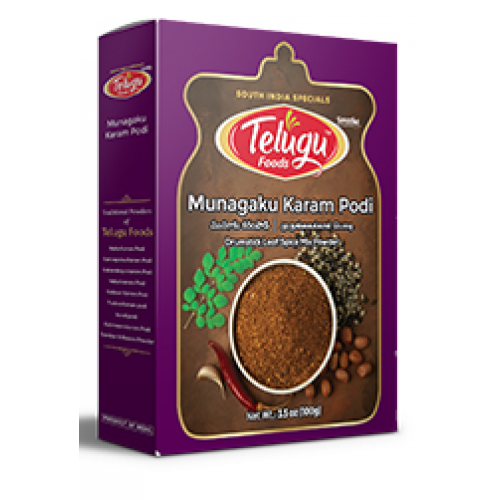 `Ready to Eat DRUMSTICK LEAF KARAM PODI [ MORINGA /  MUNAGAAKU  SPICE MIX POWDER ] TELUGU - 100 GMS / 3.5 OZ