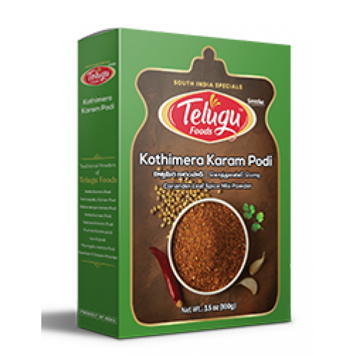 `Ready to Eat KOTTIMEERA KARAM PODI [ CORIANDER SPICE MIX POWDER ] TELUGU - 100 GMS / 3.5 OZ