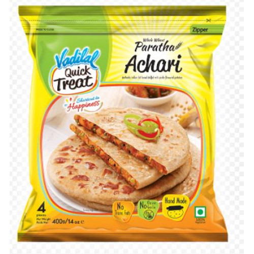 FROZEN ACHARI PARATHA VADILAL - 4 PCS / 400 GMS / 14 OZ