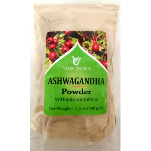 ASHWAGANDHA POWDER VEDIC SECRETS - 3.5 OZ / 100 GMS ASHWAGANDHA POWDER VEDIC SECRETS - 3.5 OZ / 100 GMS