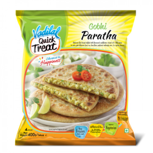FROZEN GOBHI PARATHA VADILAL - 4 PCS / 400 GMS / 14 OZ FROZEN GOBHI PARATHA VADILAL - 4 PCS / 400 GMS / 14 OZ