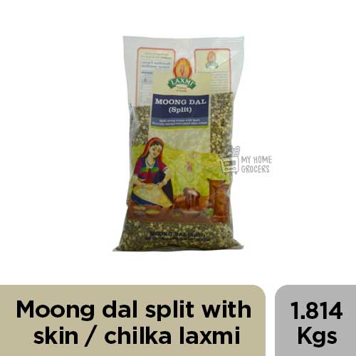 ^MOONG DAL SPLIT WITH SKIN / CHILKA  LAXMI - 1.814 KGS / 4 LBS ^MOONG DAL SPLIT WITH SKIN / CHILKA  LAXMI - 1.814 KGS / 4 LBS