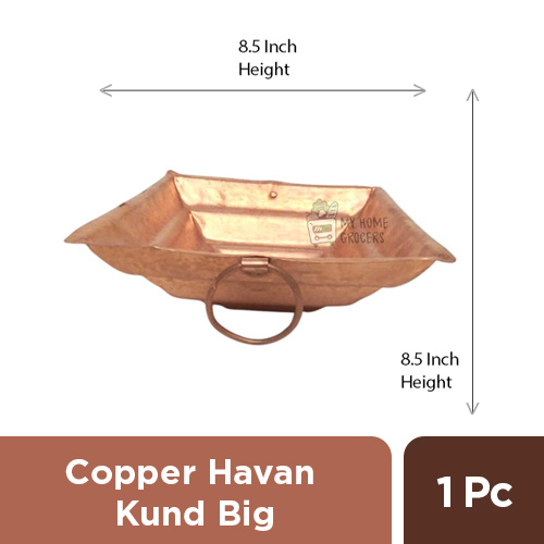 COPPER HAVAN KUND  BIG  ( 8.5 x 8.5 INCHES ) - 1 PC COPPER HAVAN KUND  BIG  ( 8.5 x 8.5 INCHES ) - 1 PC
