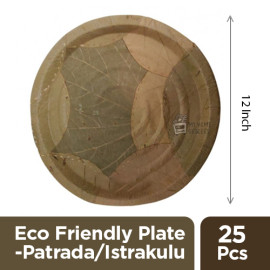 ECO FRIENDLY PLATE - PATRADA / ISTRAKULU - 12 INCHES - 6252 - 25 PCS