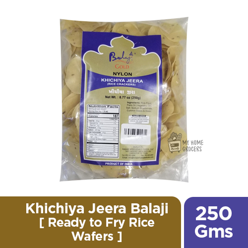 KHICHIYA JEERA BALAJI [ READY TO FRY RICE WAFERS ] - 250 GMS / 8.77 OZ