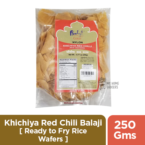 KHICHIYA RED CHILI BALAJI [ READY TO FRY RICE WAFERS ] - 250 GMS / 8.77 OZ