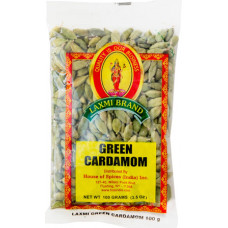 CARDAMOM GREEN   WHOLE PODS / ILAACHEE / ELAKULU  LAXMI - 100 GMS / 3.5 OZ