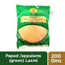 ^ PAPAD /APPALAMS / APPALAM (GREEN) LAXMI - 200 GMS / 7 OZ